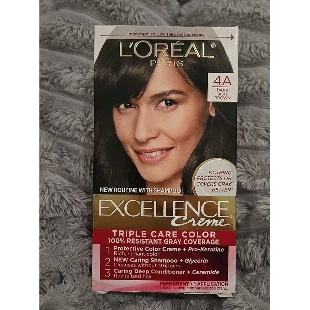 L'Oreal Paris Excellence Creme Haircolor Dark Ash Brown 4A  New Box